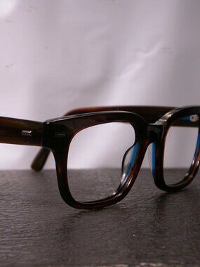 Sama Toney Brown and Blue Clear Eyeglasses Frames Made in Japan